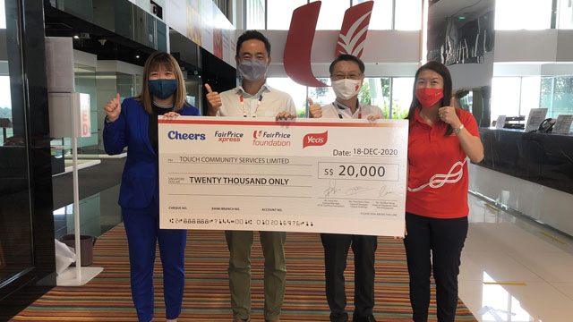 Cheers, FairPrice Foundation and Yeo Hiap Seng donate S$20,000 to TOUCH Community Services